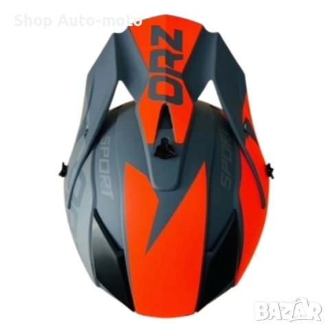 Кросова каска Automat, За мотор, Атв, Вело, S и M размер, Сив/оранжев, снимка 5 - Аксесоари и консумативи - 51499587