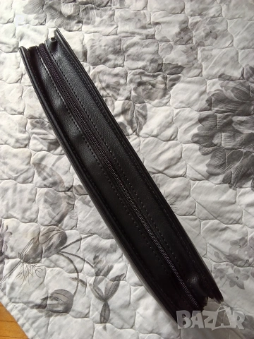черна кожена чанта папка органайзер , снимка 5 - Чанти - 53140037