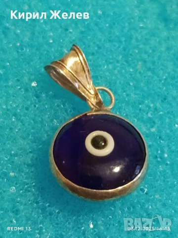 Сребърна висулка синьо око против уроки елегантен дизайн 47400, снимка 2 - Пръстени - 52640471