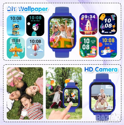 Детски смарт часовник с 18 игри, смарт часовник за деца с камера, снимка 5 - Смарт часовници - 54224405