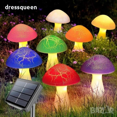 4477 Комплект соларни светещи гъби с до 12 часа нощно сияние, снимка 9 - Соларни лампи - 54067054