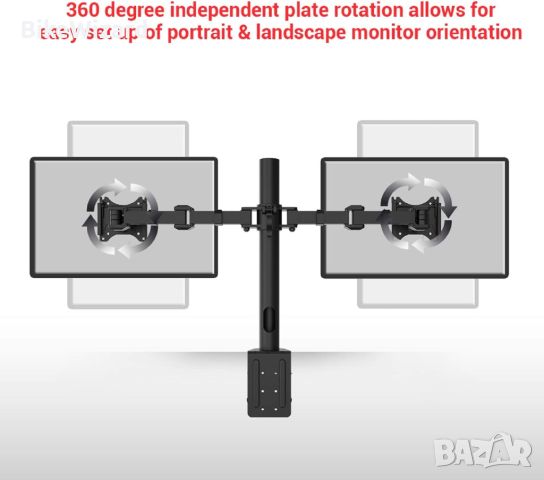 FLEXIMOUNTS D1D Full Motion с две рамена Подходяща за 10"-27" LCD компютърен монитор НОВО, снимка 4 - Други - 45426543