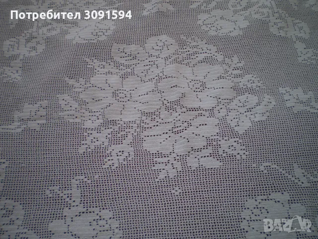 Красива бяла квадратна  плетена на една кука покривка, снимка 8 - Покривки за маси - 50181816