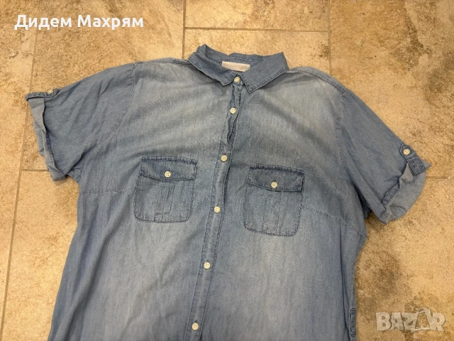 Дънкова риза-рокля Л/ХЛ, снимка 2 - Рокли - 51115118