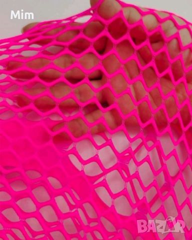 Мрежеста розова еластична рокля , снимка 3 - Рокли - 45681884