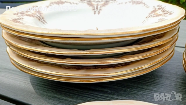 Рядък ,порцеланов сервиз за хранене,луксозна серия на Изида , снимка 7 - Антикварни и старинни предмети - 54201207
