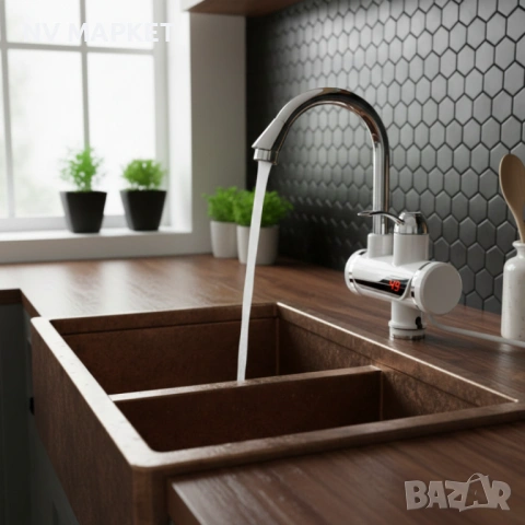 Смесител с проточен бойлер, за плот,  3000W + дисплей,24м гаранция, снимка 5 - Бойлери - 53836938