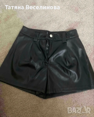 Дамски къси кожени панталонки, снимка 4 - Къси панталони и бермуди - 53918591