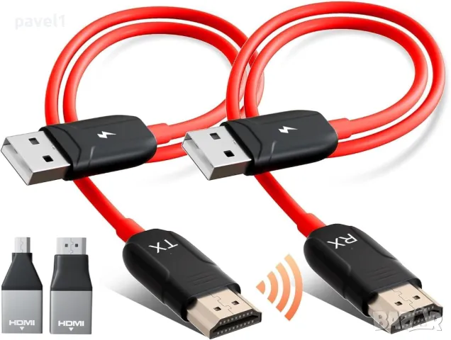 Нов HDMI Адаптер за безжично споделяне на екрана, Transmitter and Receiver, снимка 1 - Друга електроника - 47583878