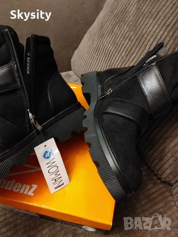 Нови!Tendenz Дамски боти/ботуши черни, снимка 4 - Дамски боти - 53971858
