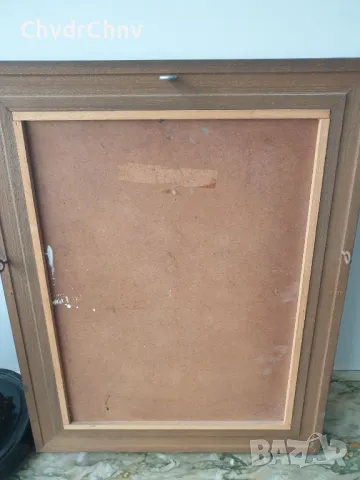 49х39см/малка картина масло върху фазер/натюрморт ваза с цветя/дървена рамка, снимка 5 - Картини - 46974903