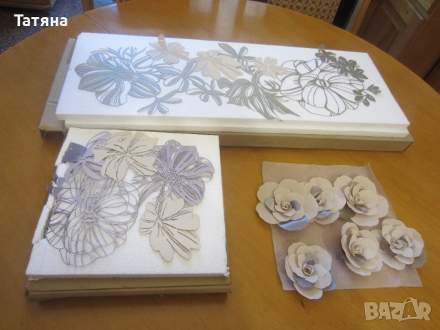 ПАНО   ЗА СТЕНА  /коприна ;текстил;метал /цветя/;, снимка 9 - Пана - 15633349