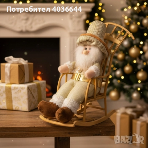 Декоративен Дядо Коледа с люлееща се шейна, снимка 1
