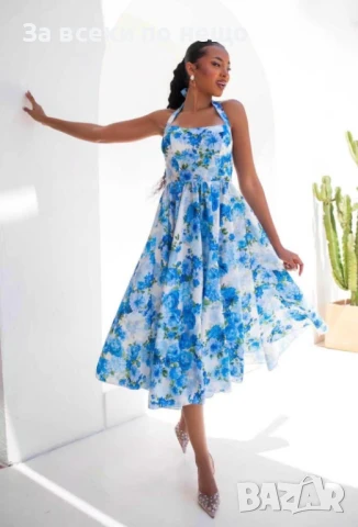 Дамска Ефирна Лятна Рокля - Налични Различни Цветове Код A683, снимка 5 - Рокли - 50743127