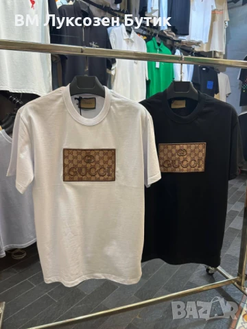 🖤🤍 Уникални Памучни Тениски Gucci Стил – Черно и Бяло! 🤍, снимка 1