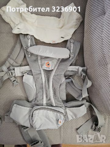 Ergobaby Ергономична раница Omni Breeze Pearl Grey + лигавик Ergobaby, снимка 1 - Кенгура и ранички - 45877696