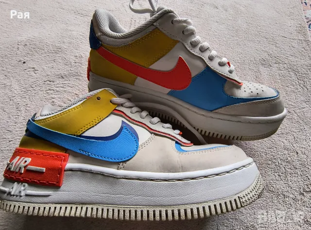 Nike, Спортни обувки Air Force 1 Shadow, Слонова кост, Жълт, Син, снимка 2 - Маратонки - 50351532