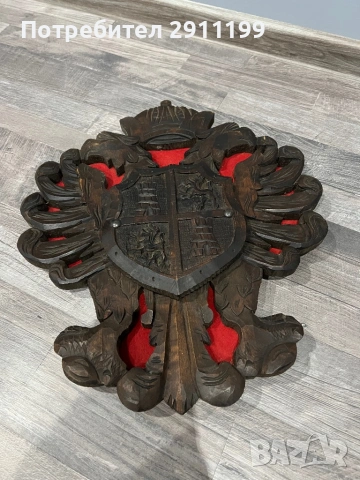 Декоративно пано, дърворезба на герб, снимка 7 - Други - 54269854