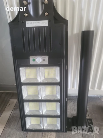 Worshow Соларна улична лампа 1000W, сензор за движение - 864LED 6500K, дистанционно, IP65, снимка 9 - Соларни лампи - 51157192