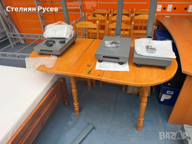 210466 дървена трапезна разтегателна маса от чам 150/80см цена евро или лв -150см (разпъната) / 80см