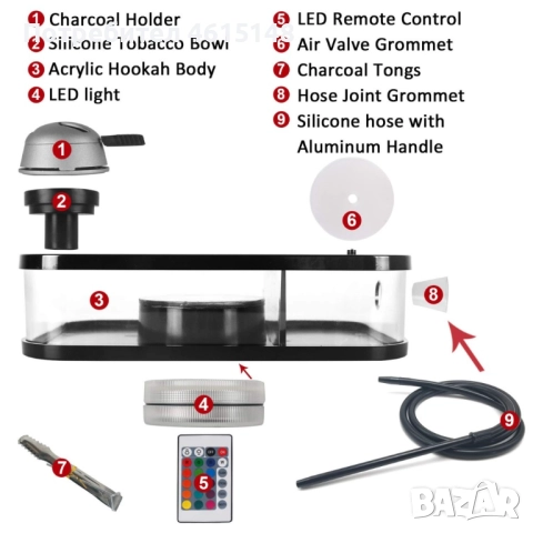 Акрилен уред с дистанционно управление LED кутия, снимка 11 - Други стоки за дома - 51985261