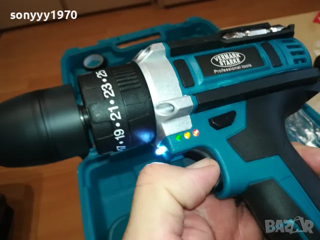 vermark starke li-ion винтоверт с две батерии и зарядно 2603251711, снимка 3 - Винтоверти - 49650912