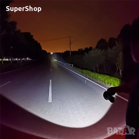 МОЩЕН Акумулаторен LED фенер прожектор  DAT A398 далекобоен 800м, снимка 3 - Други инструменти - 52158352