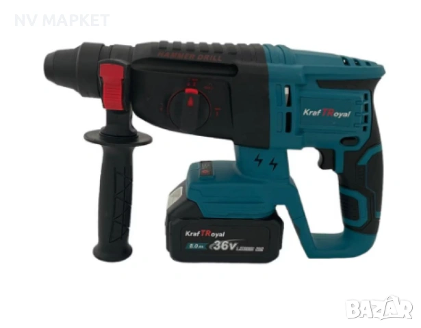 Акумулаторен безчетков литиево-йонен перфоратор, с 2 батерии, 36V, снимка 6 - Перфоратори - 53843081