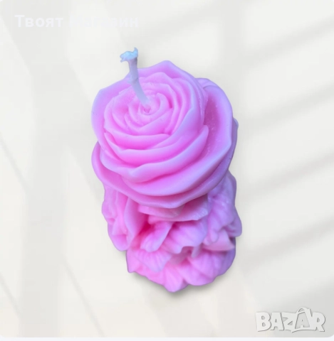 Свежа свещ във формата на роза в розов и червен Цвят, снимка 8 - Подаръци за рожден ден - 52681113