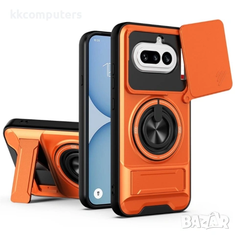 Магнитен Калъф за Nothing Phone (4a) с Пръстен и Капаче за Камера - PC+TPU, 360° стойка, 5 цвята, снимка 5 - Калъфи, кейсове - 54087390