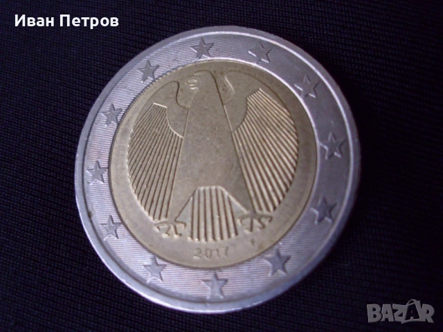Супер рядка 2 евро монета 2017 Серия F (Германия), снимка 2 - Нумизматика и бонистика - 53488526