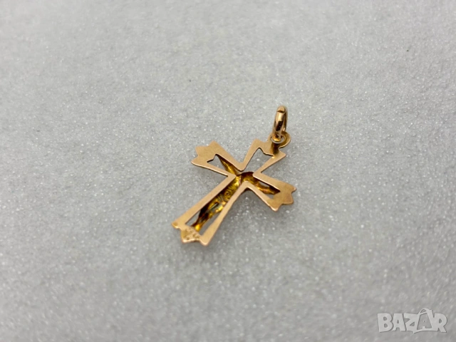 Българско Златно Кръстче-1,04 грама, 14К (проба 585), снимка 5 - Колиета, медальони, синджири - 53508143