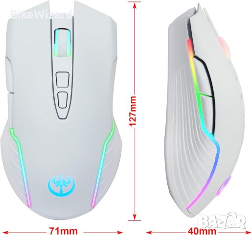  Zienstar 2,4 GHz с RGB подсветка безжична мишка с презареждаща батерия НОВА, снимка 3 - Клавиатури и мишки - 45465186