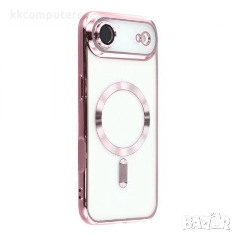 Силиконов кейс bSmart Chrome Magsafe с протектори за камерите, За iPhone 17 Air (6.9), Розово-златен, снимка 3 - Калъфи, кейсове - 51825995