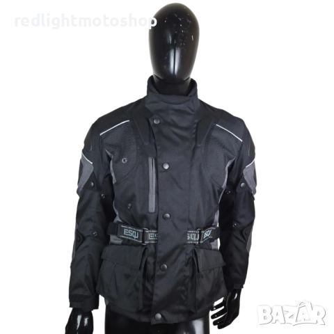 📌 5451 | ESQU Мъжко текстилно мото яке – размер S – 120 лв
