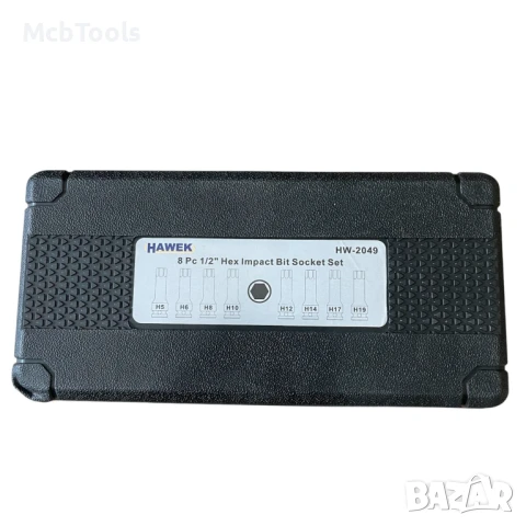 Комплект ударни битове 1/2 – шестограм 8 части HAWEK, снимка 5 - Други инструменти - 51210320
