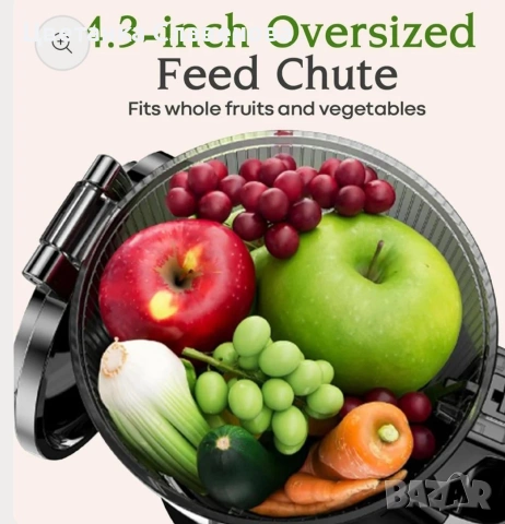 Бавна сокоизстисквачка Anybear, 200W студено, подходяща за цели плодове и зеленчуци, снимка 3 - Сокоизстисквачки и цитрус преси - 53983680