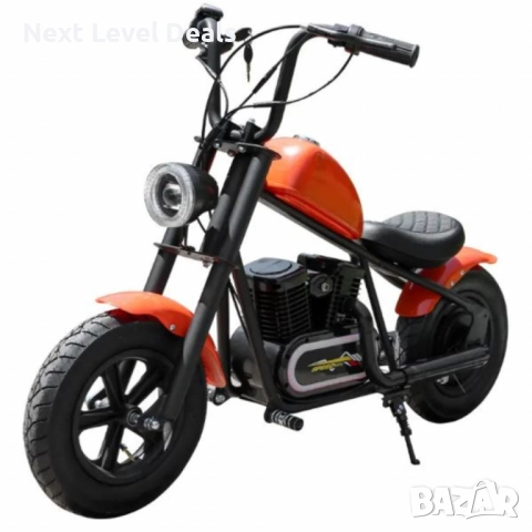 🏍️🔥 Електрически детски мотоциклет – чопър стил Harley 🔥