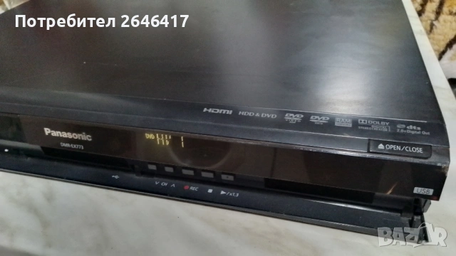 HDD  DVD-recorder Panasonic DMR-EX773, снимка 3 - Плейъри, домашно кино, прожектори - 53767900