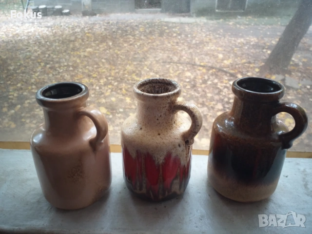 Немска керамика Лава лот от три халби, снимка 3 - Антикварни и старинни предмети - 53451870