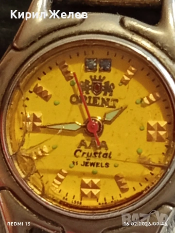 Стар марков дамски часовник ORIENT CRISTAL рядък модел 51847, снимка 3 - Дамски - 53491303