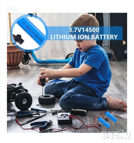  6 броя 3.7V 800mAh литиево-йонна акумулаторна батерия, с USB зарядно устройство, снимка 9 - Друга електроника - 53449943