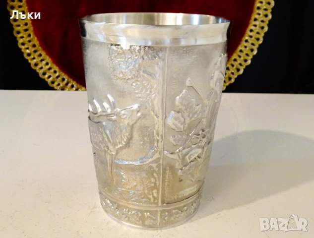 Калаена чаша,халба,Елен,Куче,ловни картини,350 мл. , снимка 2 - Антикварни и старинни предмети - 52216786