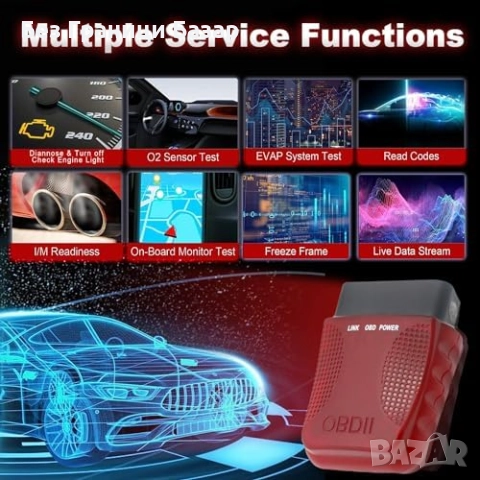 Нов OBD2 адаптер Bluetooth четец на грешки за коли – универсален диагностик, снимка 5 - Друга електроника - 52542485