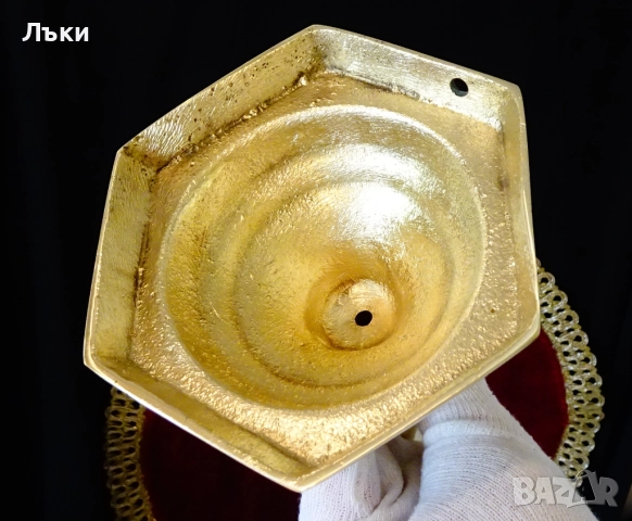 Бронзов свещник 33 см.,1.1 кг.,Art Deco. , снимка 6 - Антикварни и старинни предмети - 52345582