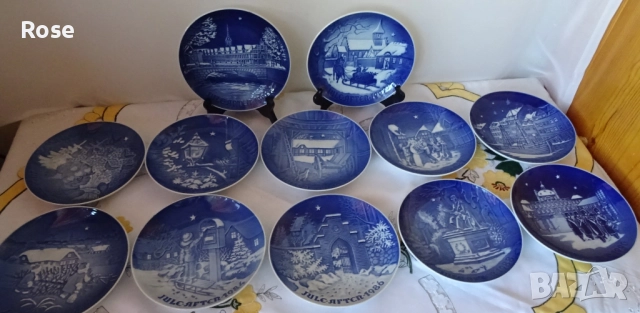 Предлагам поредица 12 броя  чинии Vintage Копенхаген Дания B&G  , снимка 2 - Антикварни и старинни предмети - 52337359