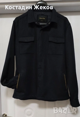 Мъжко връхно яке тип риза (overshirt) в тъмносин цвят. Massimo Dutti. Като ново.  