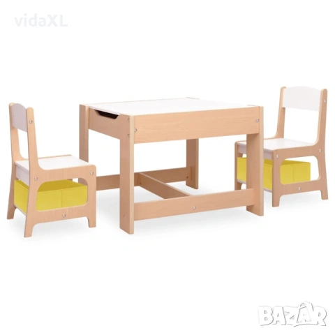 vidaXL Детска масичка с 2 столчета, МДФ（SKU:80284）