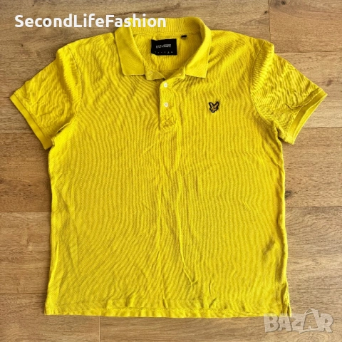 Мъжка поло тениска Lyle & Scott цвят жълто размер XL