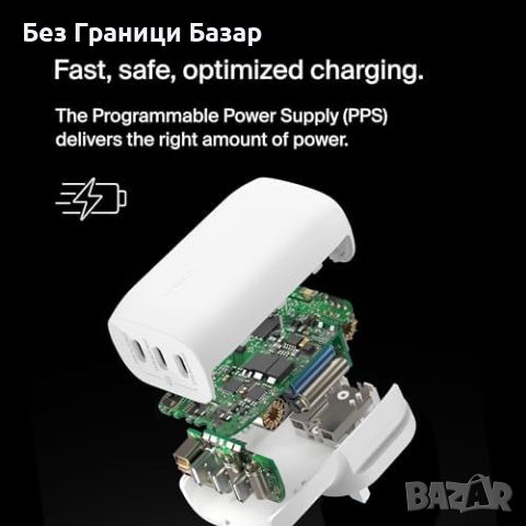 Ново Бързо зарядно устройство Belkin 67W USB-C PD 3.1, 3 порта за iPhone и MacBook, снимка 8 - Аксесоари за Apple - 45661160